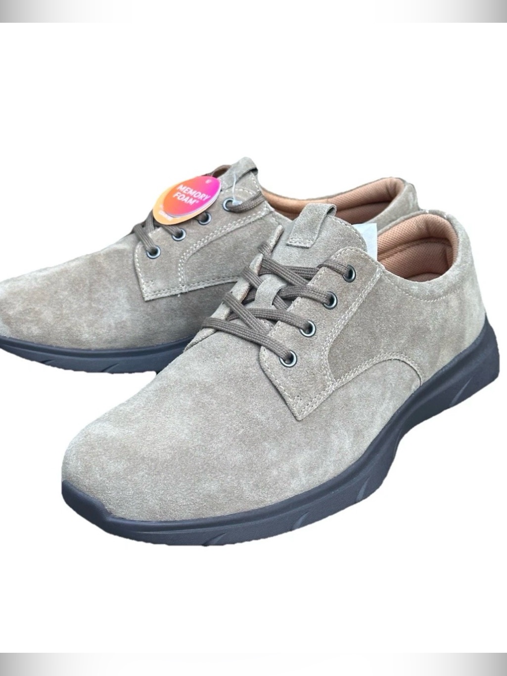 Comfortiva Mariah Slip-Resistant Oxfords Womens Size 11 Wide Light Taupe Lace Up